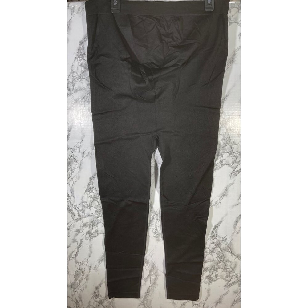Time And Tru XL (16-18) Maternity Leggings Black Nylon/Spandex Seamless Support